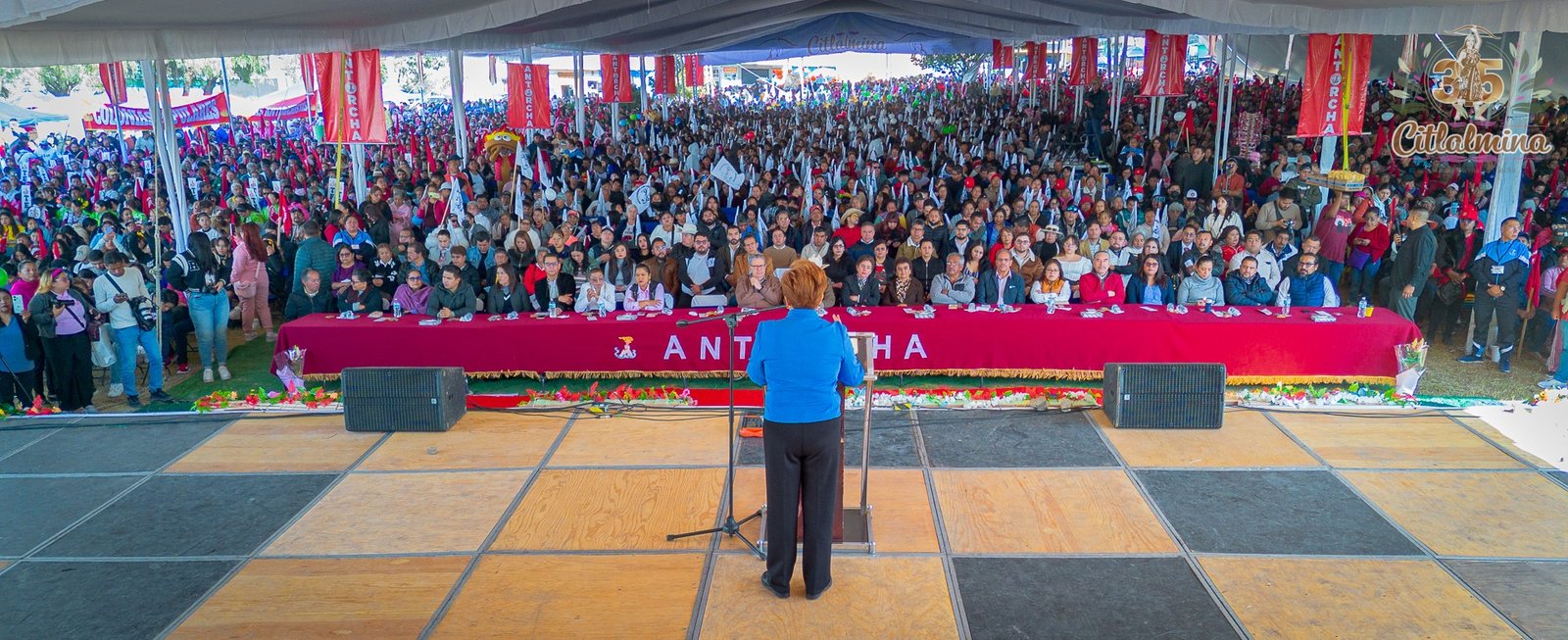Muestra Antorcha fuerza política en Ixtapaluca